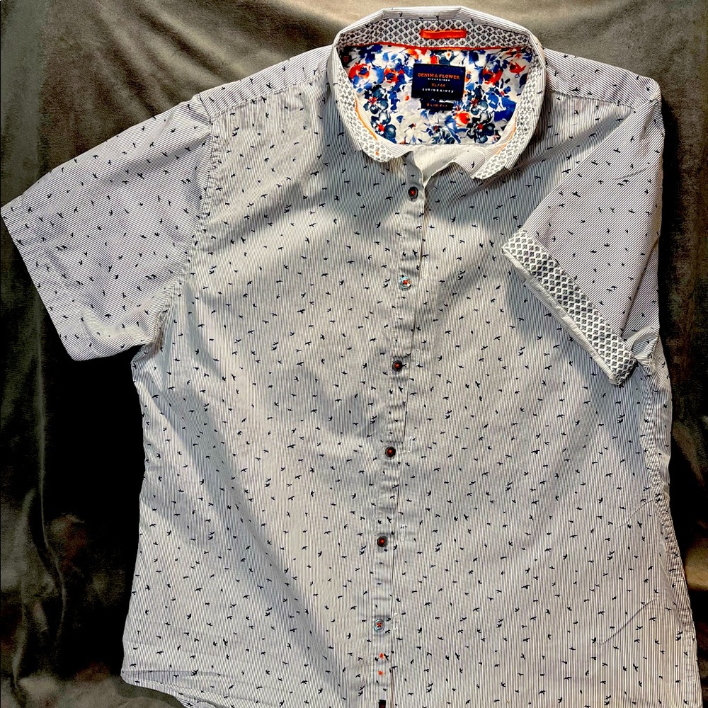 Denim flower shirt